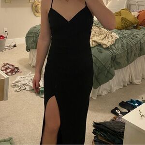 Windsor Black Maxi Dress with Spaghetti Straps